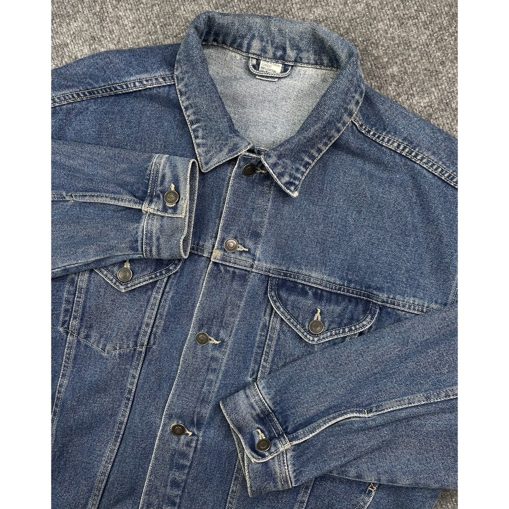 90s Denim Trucker Jacket Men's Size Large Blue Turkey Made